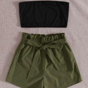 Black and military green two piece set